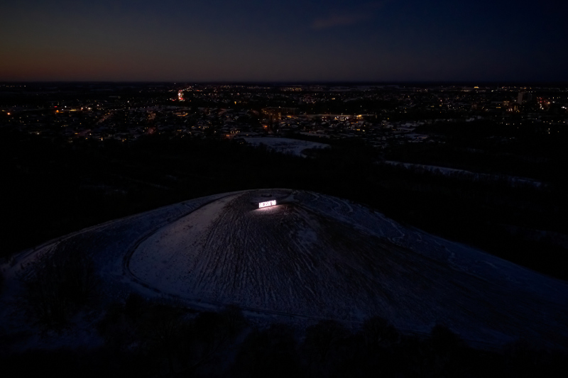 Herning skilt på mosebjerget